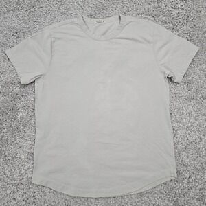 Buck Mason Shirt Mens M Off White Short Sleeve Pullover Stretch Curve Hem READ